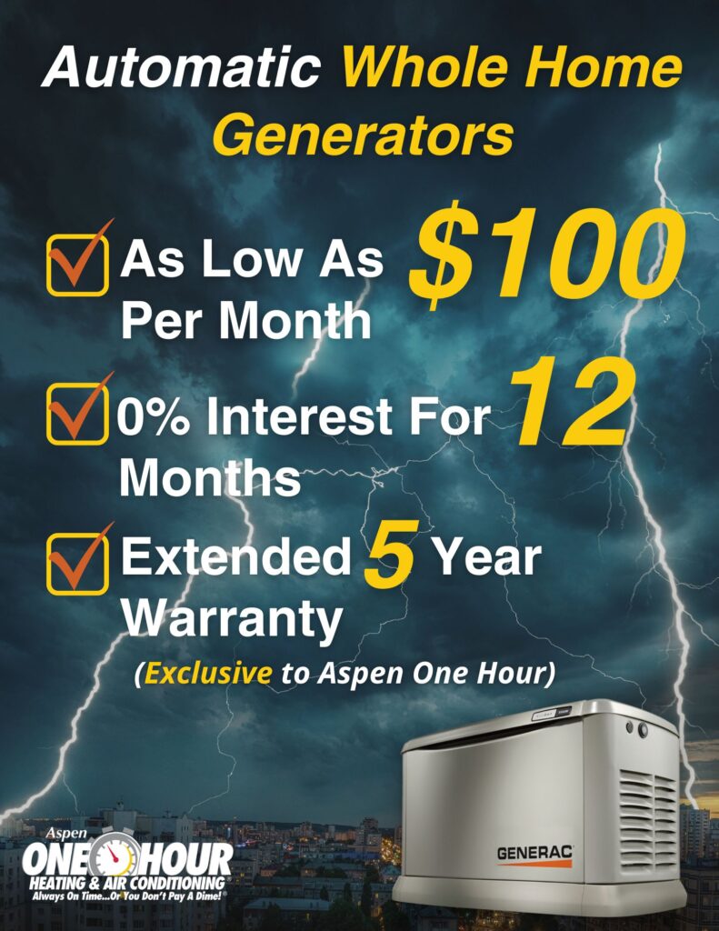 Advertisement for automatic whole home generators